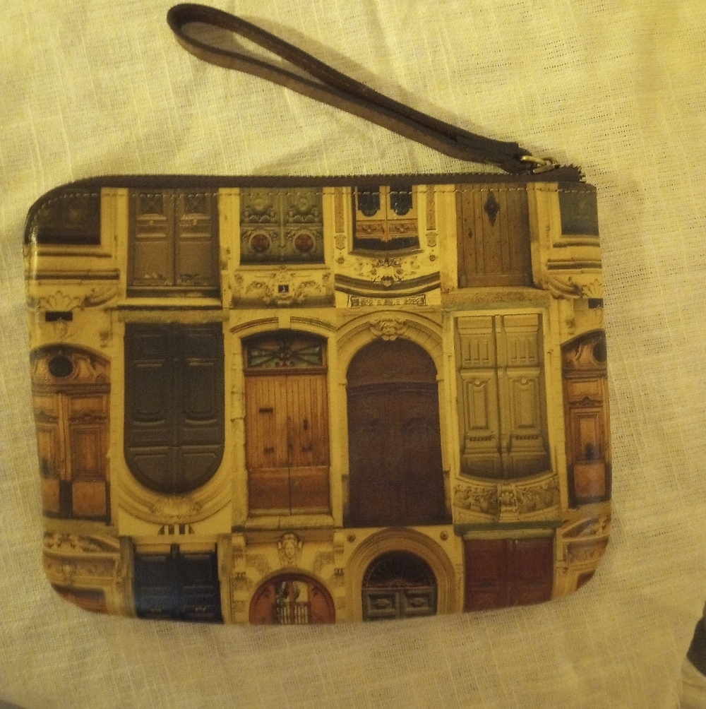 Patricia Nash Door Print Wristlet Pouch